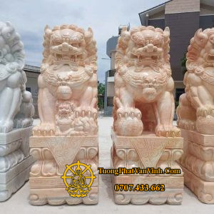 Tượng kỳ lân đá vàng cà rốt size 1,5 mét (KL005)