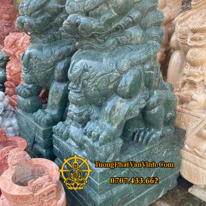 Tượng kỳ lân bằng đá xanh ngọc Ấn Độ cao 1 mét (KL008)