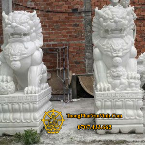 Tượng kỳ lân bằng đá trắng cao 1,7 mét (KL001)