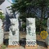 Mẫu tượng kỳ lân đá trắng xanh cao 1,27 mét (KL002)