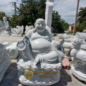 Tượng Phật Di Lặc bằng đá trắng tự nhiên cao 1,27 mét (DL002)