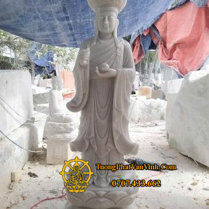 Tượng Địa Tạng Bồ Tát bằng đá tự nhiên cao 1,6 mét (ĐT002)