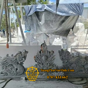 Tượng Ông Rồng Tranh Châu bằng đá xám dài 1,2 mét (R005)