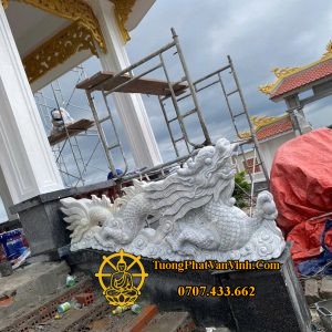 Mẫu cặp tượng Rồng để cổng nhà thờ bằng đá xám dài 2,2 mét (R004)