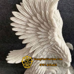 Mẫu Đại Bàng săn mồi đá trắng tự nhiên cao 60 cm (ĐB005)