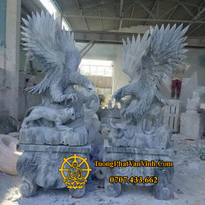 Tượng Đại Bàng bằng đá cẩm thạch xám tự nhiên cao 1,6 mét (ĐB001)